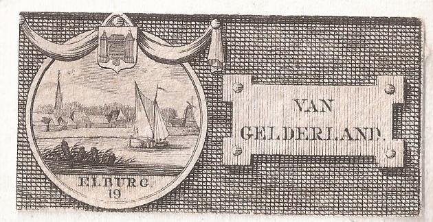 Elburg " Aanzicht op de stad Elburg. "19" 1793, Antiek en Kunst, 3 cm, Stadsgezicht, Ophalen of Verzenden, 4 cm