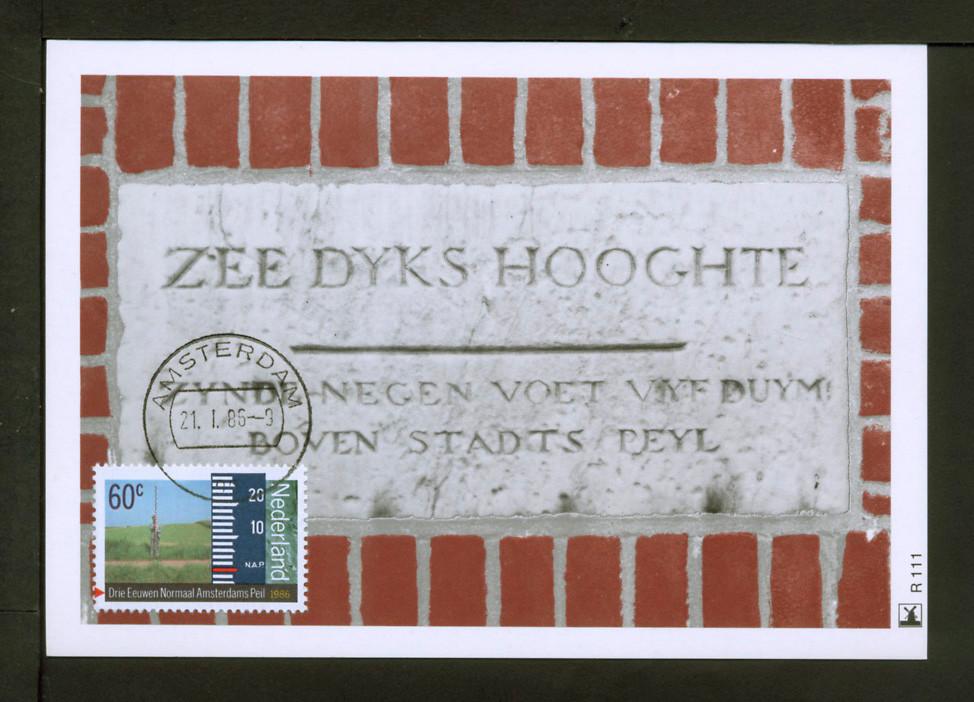 2 Max.kaarten/FDC: Wetboek van Strafrecht & A'dams Peil, '86, Ophalen of Verzenden, Na 1940, Gestempeld