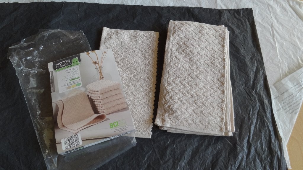 6 Stuks NIEUWE gastendoekjes van Home Creation , met GRATIS, Ophalen of Verzenden, Nieuw, Beige, Gastendoekje