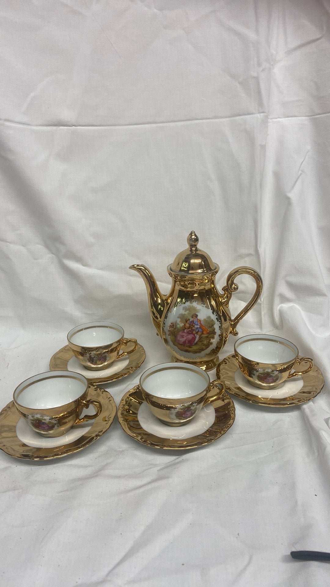 Bavaria antieke theepot met 4 kopjes, Antiek en Kunst, Ophalen of Verzenden