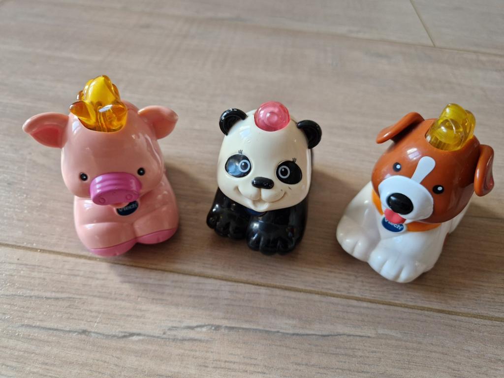 VTech Zoef Zoef Dieren: Hond, Panda, Varken (3 stuks), Ophalen of Verzenden, Gebruikt, Overige typen, Met licht
