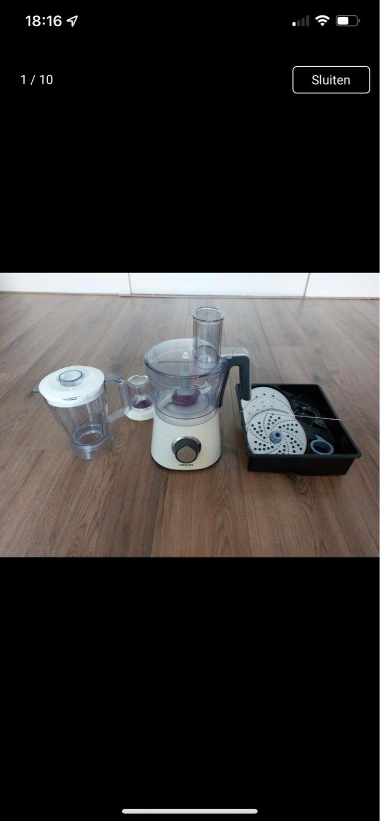 Philips Keukenmachine met Blender en Diverse Accessoires, Gebruikt, 2 snelheden, Ophalen of Verzenden, 2 tot 3 liter