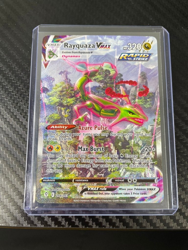 Rayquaza VMAX #218 Pokemon Evolving Skies, Ophalen of Verzenden, Zo goed als nieuw