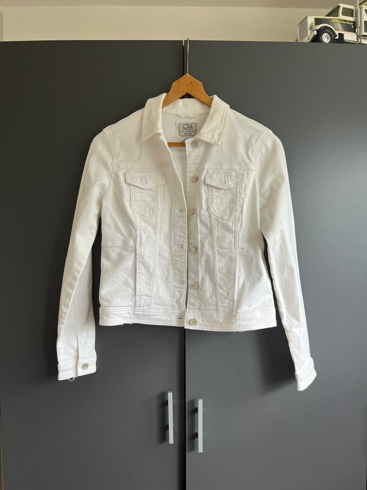 Wit denim jasje / spijkerjasje / jacket, maat 40/L van C&A, Kleding | Dames, Maat 38/40 (M), Wit, Ophalen of Verzenden, Zo goed als nieuw