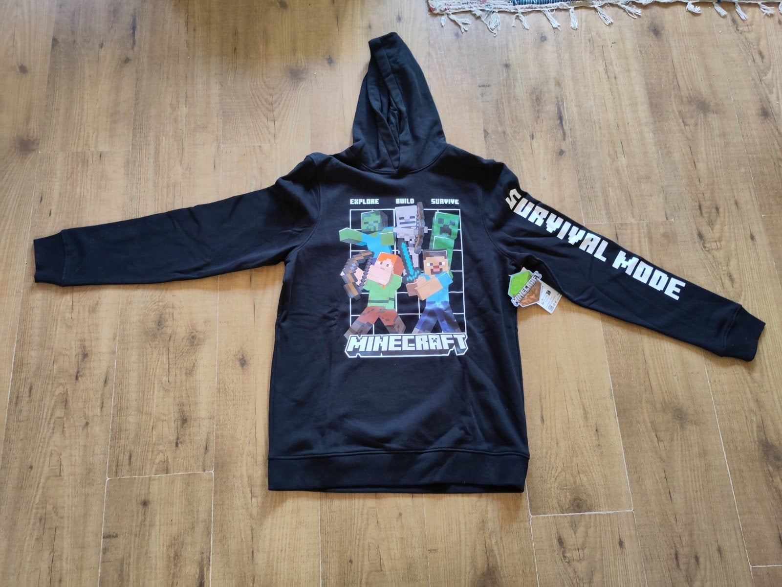 Nieuwe Minecraft hoodie zwart C&A maat 182, C&A, Trui of Vest, Nieuw, Ophalen of Verzenden