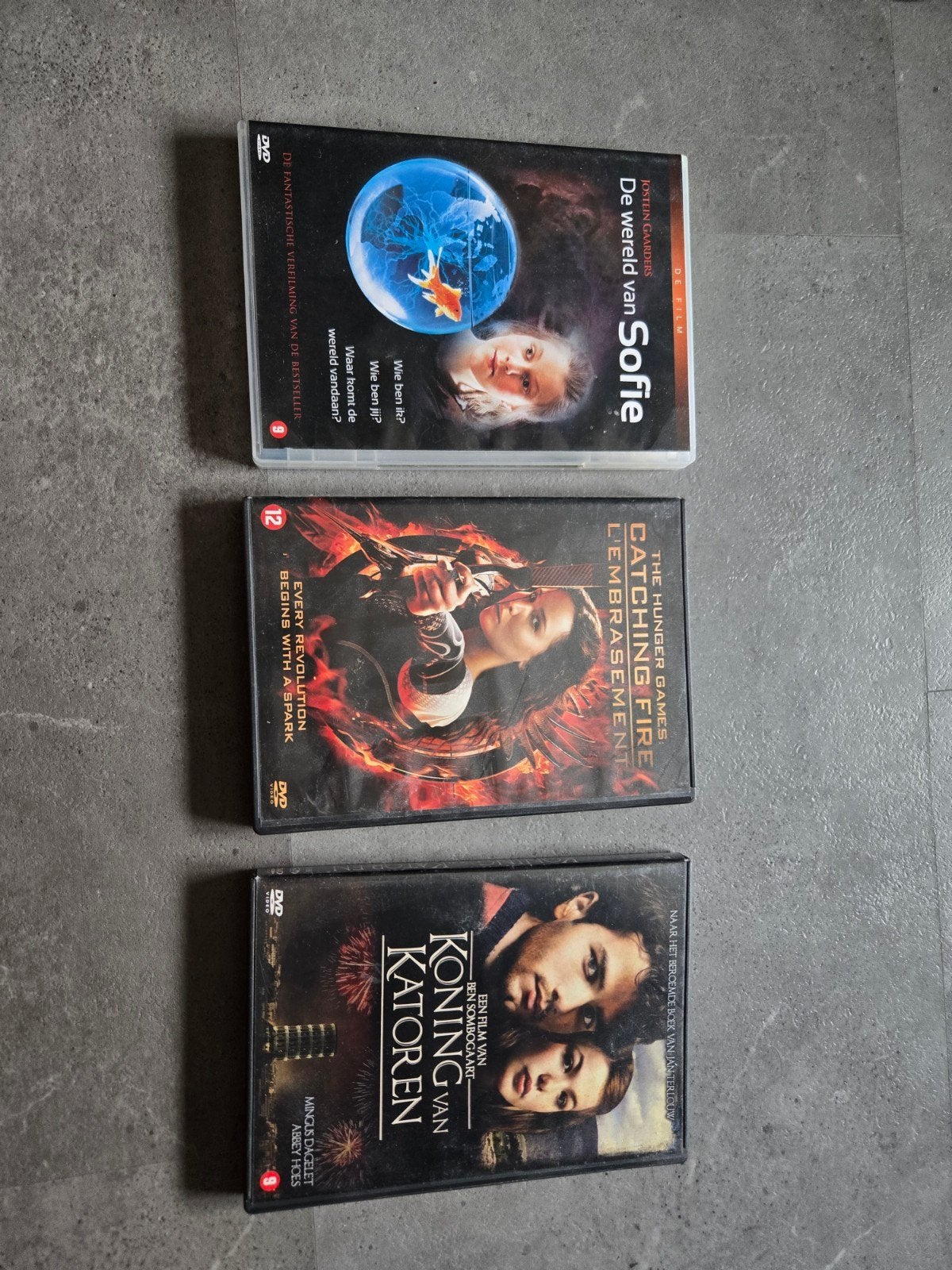DVD's: De wereld van Sofie, The Hunger Games, Koning van, Gebruikt, Nederlands, Ophalen of Verzenden, Vanaf 12 jaar