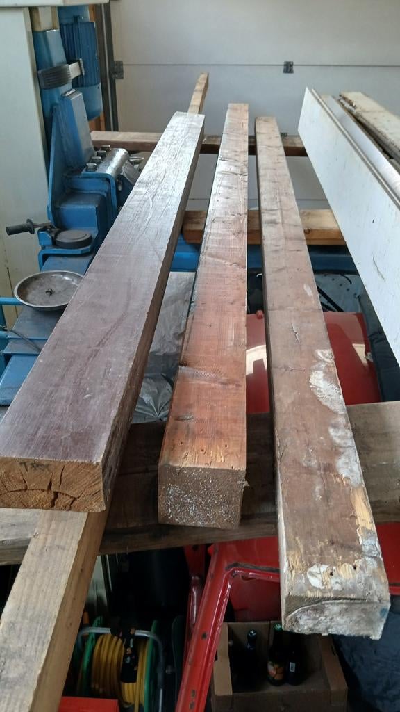 Balken divers, Doe-het-zelf en Verbouw, Hout en Planken, Ophalen, Gebruikt, 200 tot 250 cm, 50 mm of meer