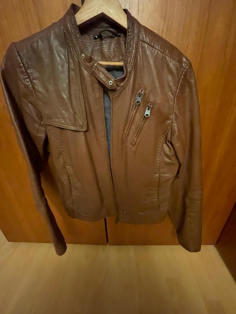 te koop bruin leren jasje G-Star Raw, Bruin, Verzenden, G-STAR RAW, Maat 36 (S)