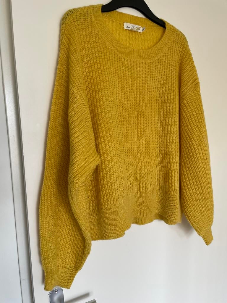 Gele gebreide trui met 15% mohair van h&m maat S, Kleding | Dames, Ophalen of Verzenden, Zo goed als nieuw, Maat 36 (S), Geel