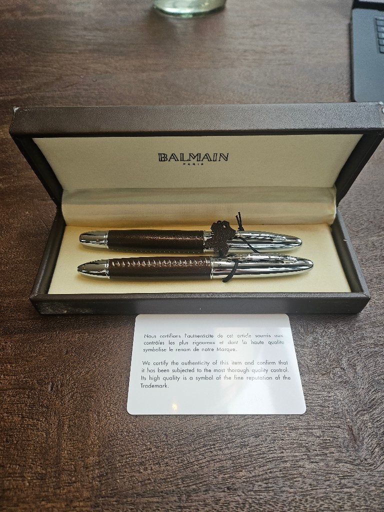 Balmain Paris luxe pennenset, Verzamelen, Overige merken, Pennenset, Met doosje, Ophalen of Verzenden