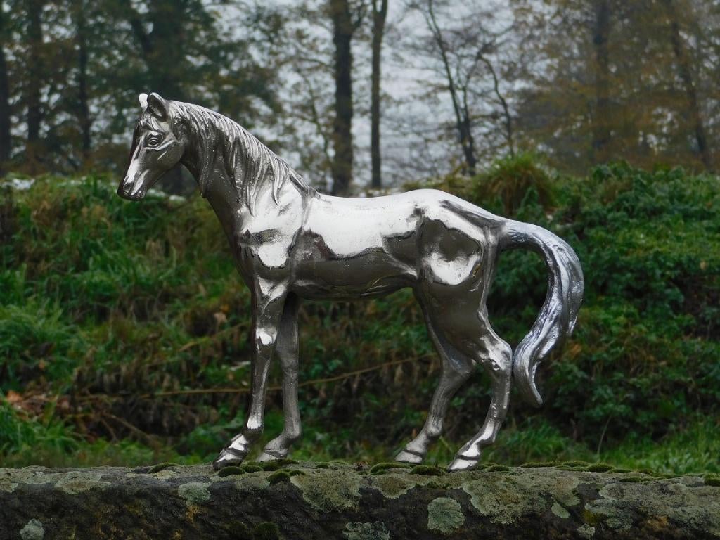 Beeld Paard - alu vernikkeld - decoratief item, Verzamelen, Ophalen of Verzenden, Nieuw, Dier