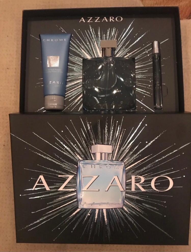 Azzaro chrome 100ml, 10ml en 75ml shampoo geschenkset, Ophalen of Verzenden, Nieuw