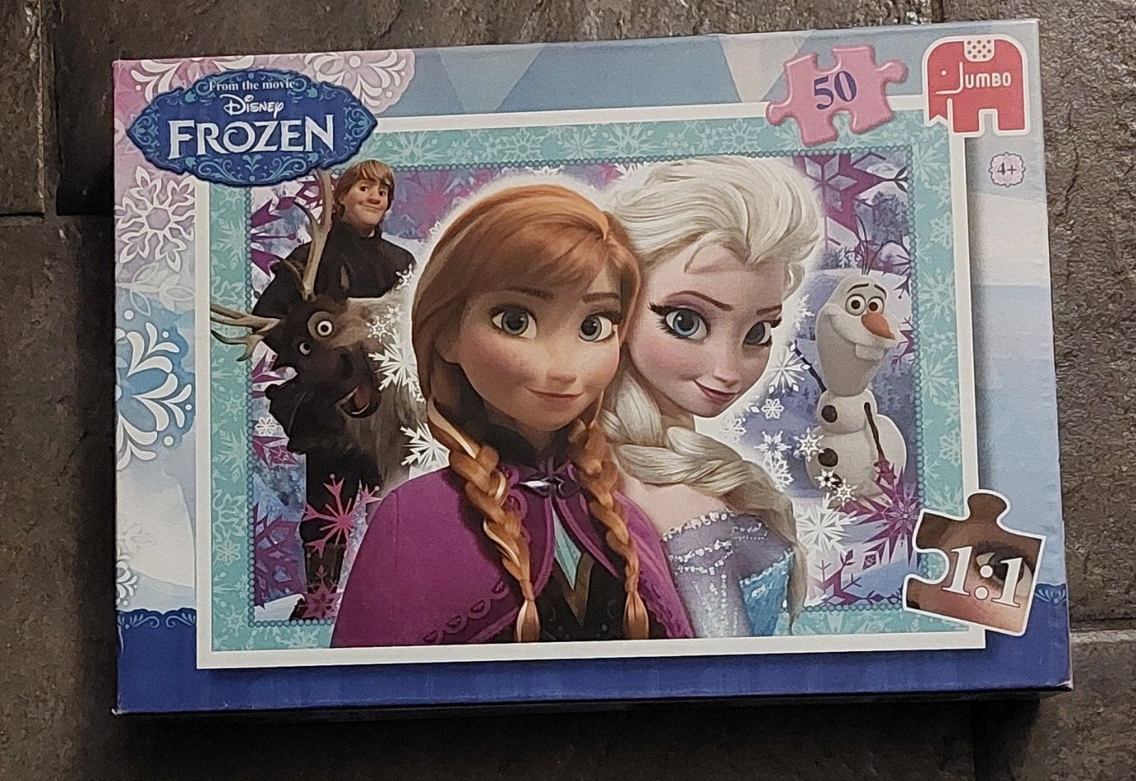 frozen puzzel elsa en anna 50 stukjes compleet, Ophalen of Verzenden, 10 tot 50 stukjes, Zo goed als nieuw, 4 tot 6 jaar