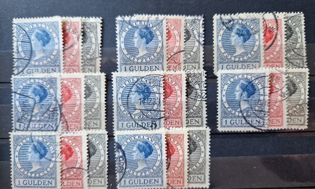 8x NVPH 163-165 gestempeld. Wilhelmina Veth., Postzegels en Munten, Postzegels | Nederland, Verzenden, T/m 1940, Gestempeld