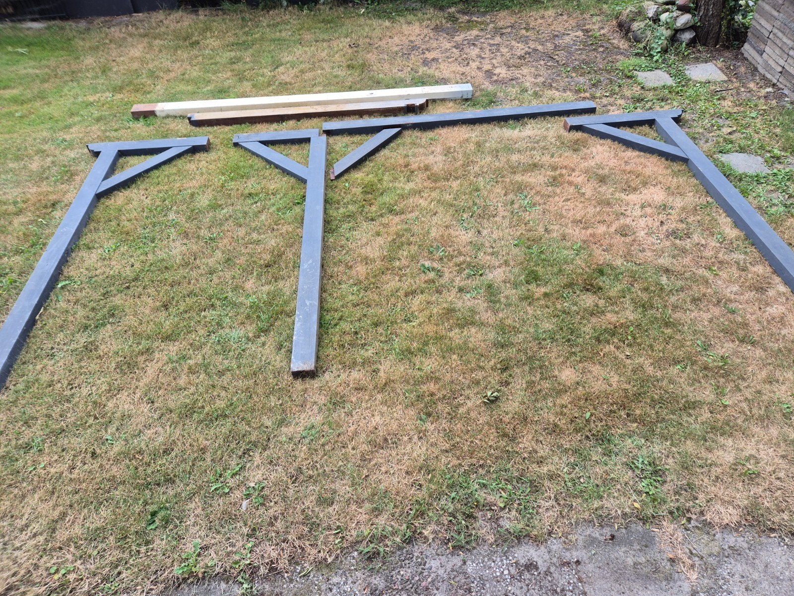 Pergola hardhout 67x114mm, hoogte 230 cm, Ophalen, Gebruikt