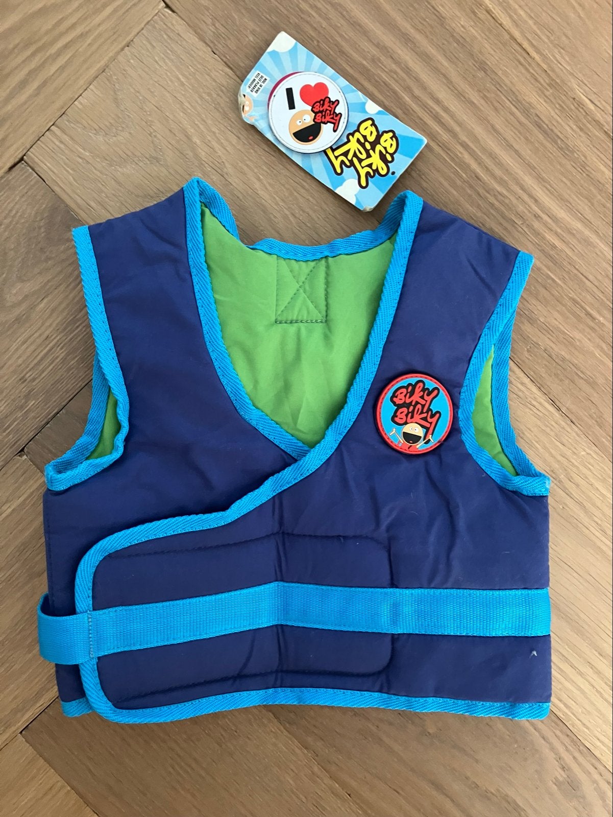 Biky Biky leren fietsen vest AGU met buttons, Ophalen of Verzenden, Zo goed als nieuw, Kinderen, Bovenkleding