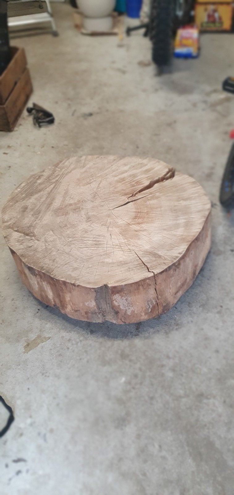 Beukenhout schijf, boomstam tafel, Ophalen, Gebruikt