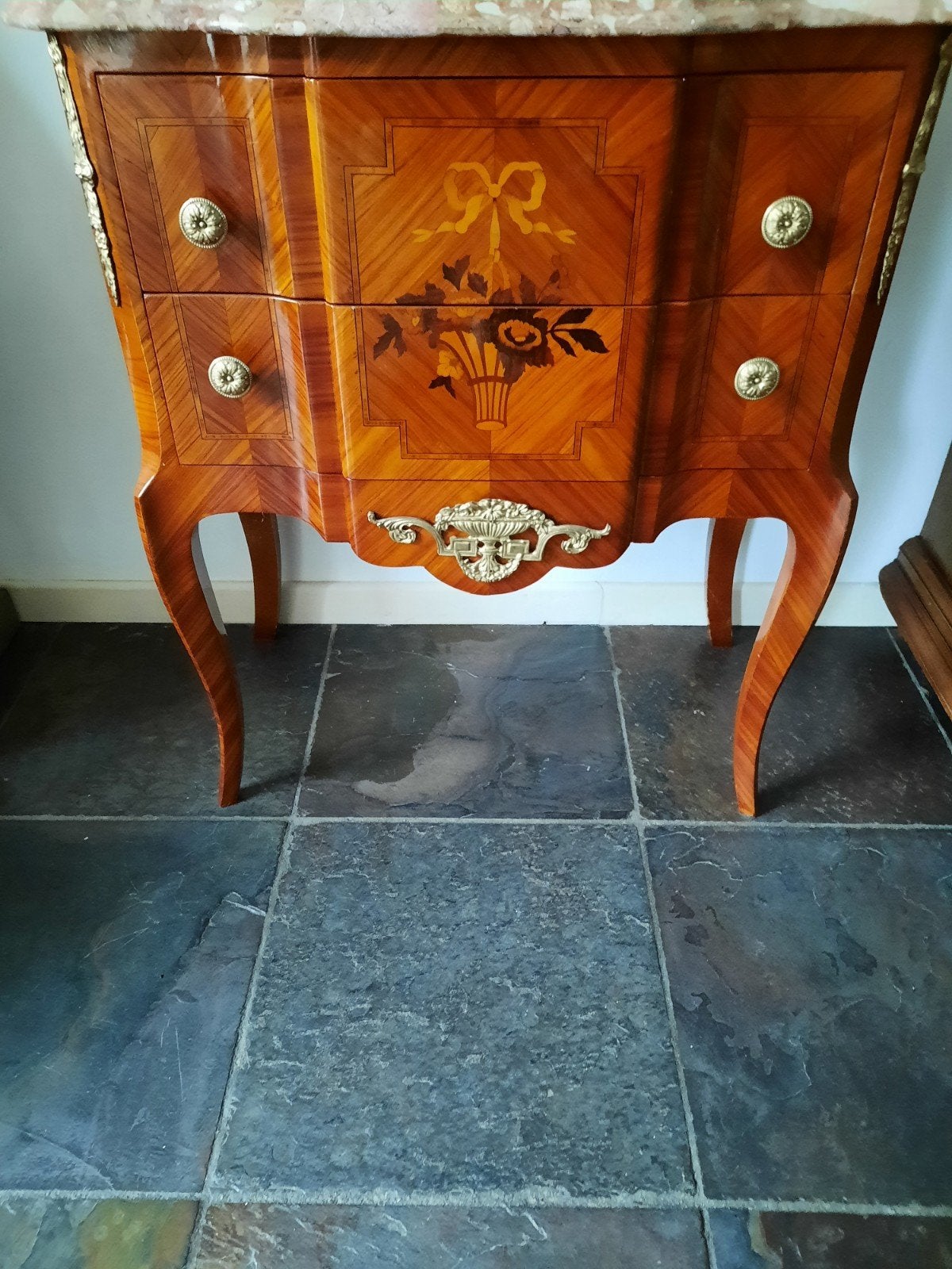 Franse commode met inlegwerk,, Antiek en Kunst, Ophalen