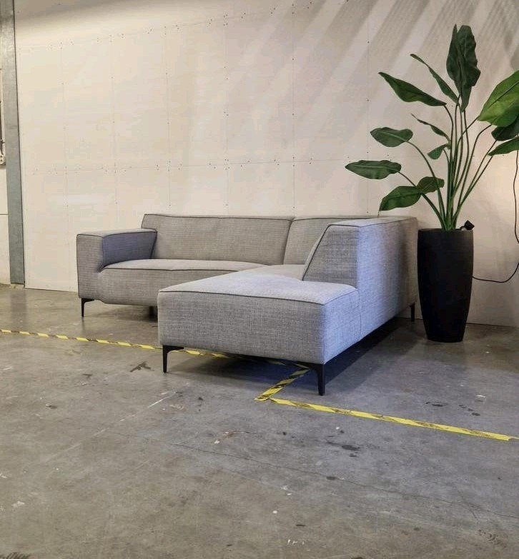 Moderne Hoekbank grijs Comfort&Stijl| Topstaat | 240x195cm, Hoekbank, Ophalen of Verzenden, Zo goed als nieuw, 150 cm of meer