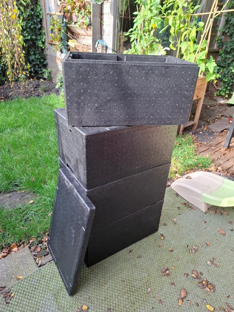 3 zwarte EPP thermoboxen 40L - ijs blijft nachtlang koud, Ophalen, Gebruikt, Koelbox, Koelelement