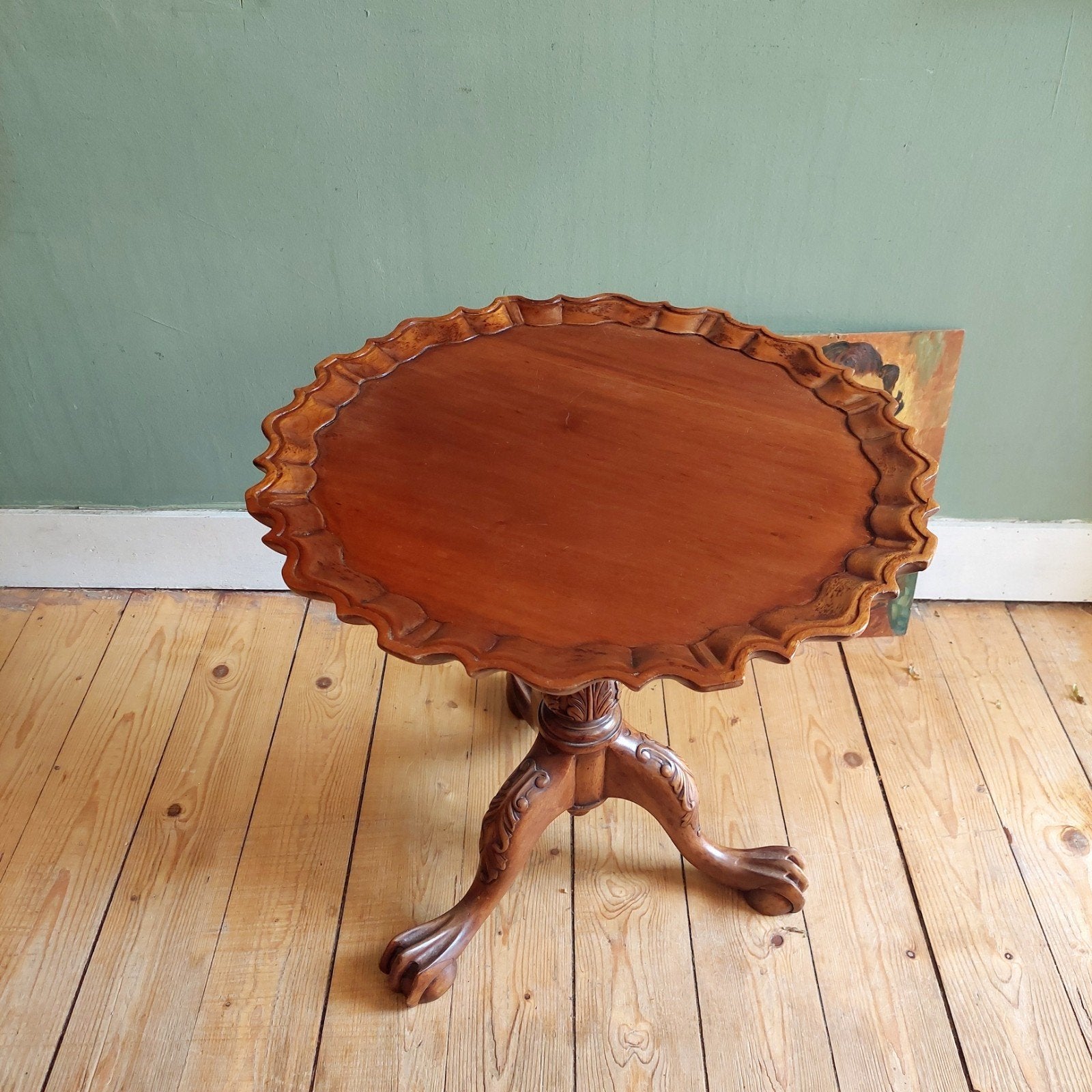 Lucky Vintage Tilt Top tafeltje Chippendale Pie crust rand, Ophalen