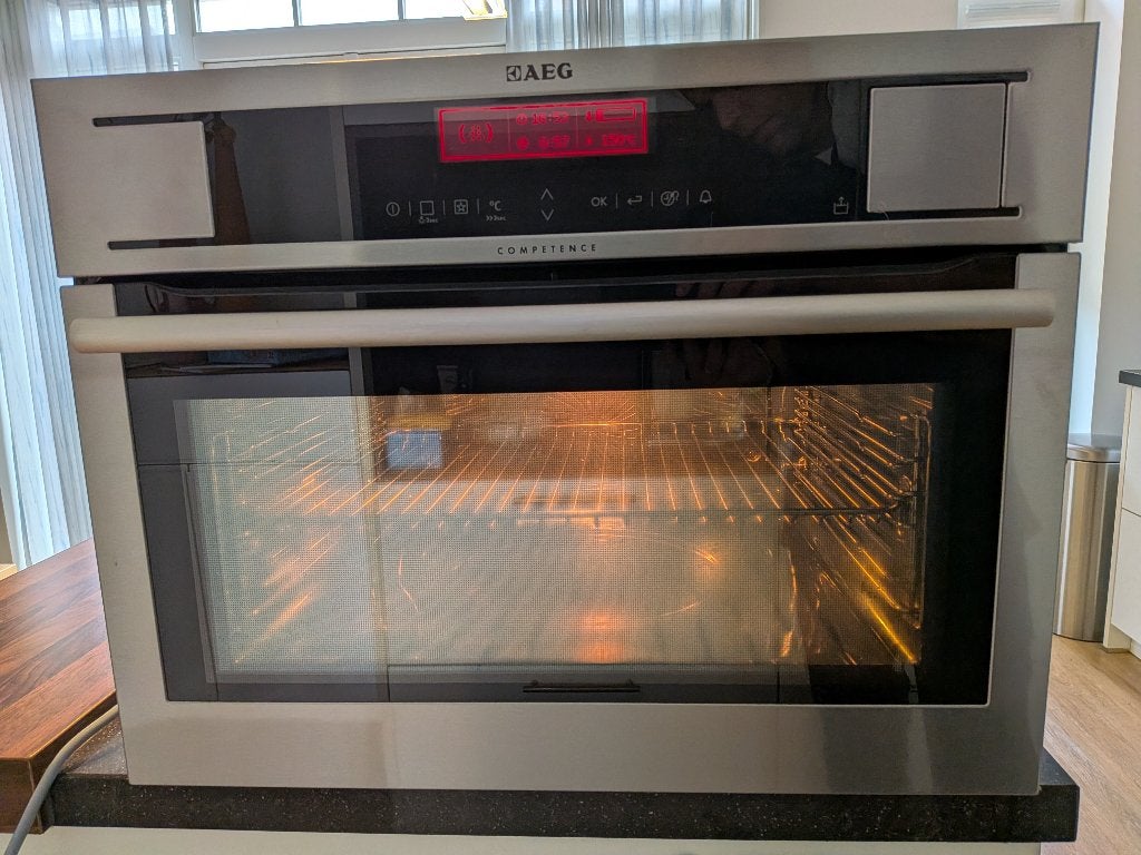 Hetelucht- en stoomoven (AEG), Witgoed en Apparatuur, Ophalen, 45 tot 50 cm, Gebruikt, Hete lucht