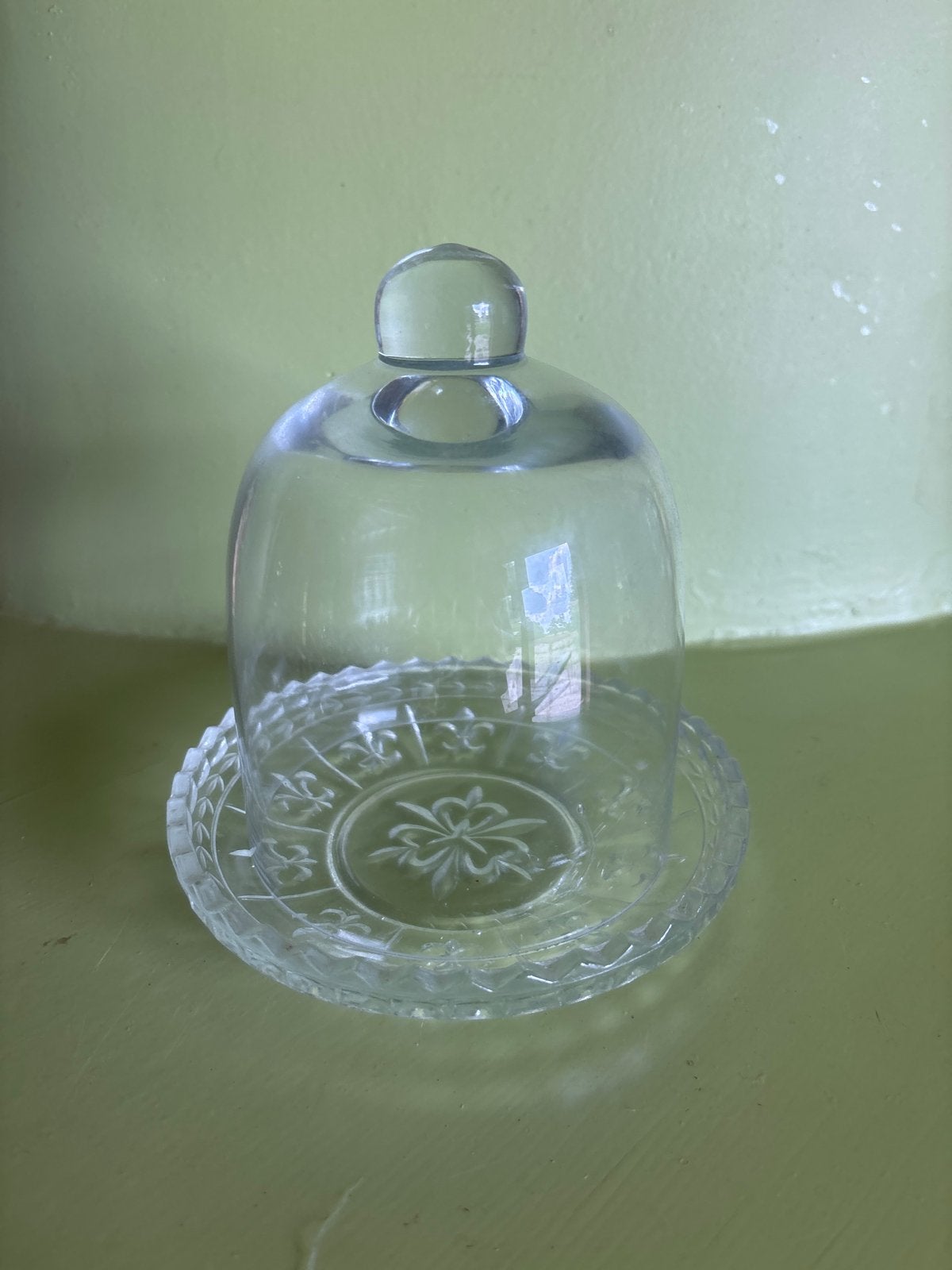 Mini glazen stolp met schaal - decoratief, Ophalen of Verzenden