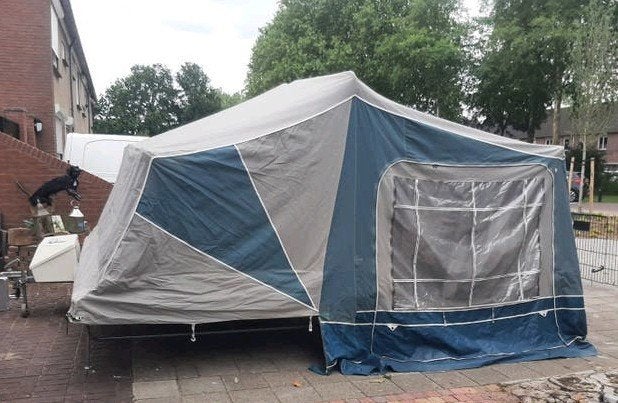 Camp-let vouwwagen 2001 inboedel onderdelen verkoop per stuk, Caravans en Kamperen, Ophalen, Antraciet, Aanwezig, Camp-Let