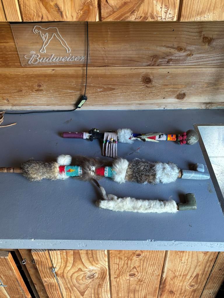 Decoratieve Indianen Pijpen Set - Handgemaakt, Ophalen of Verzenden