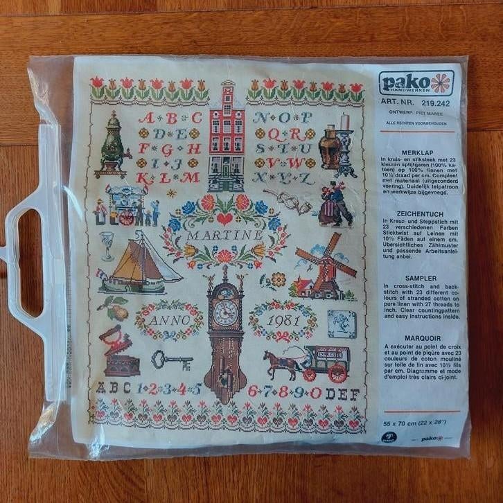 Borduurpakket Pako Merklap 219.242 Piet Maree 55x70cm, Hobby en Vrije tijd, Borduren en Borduurmachines, Ophalen of Verzenden