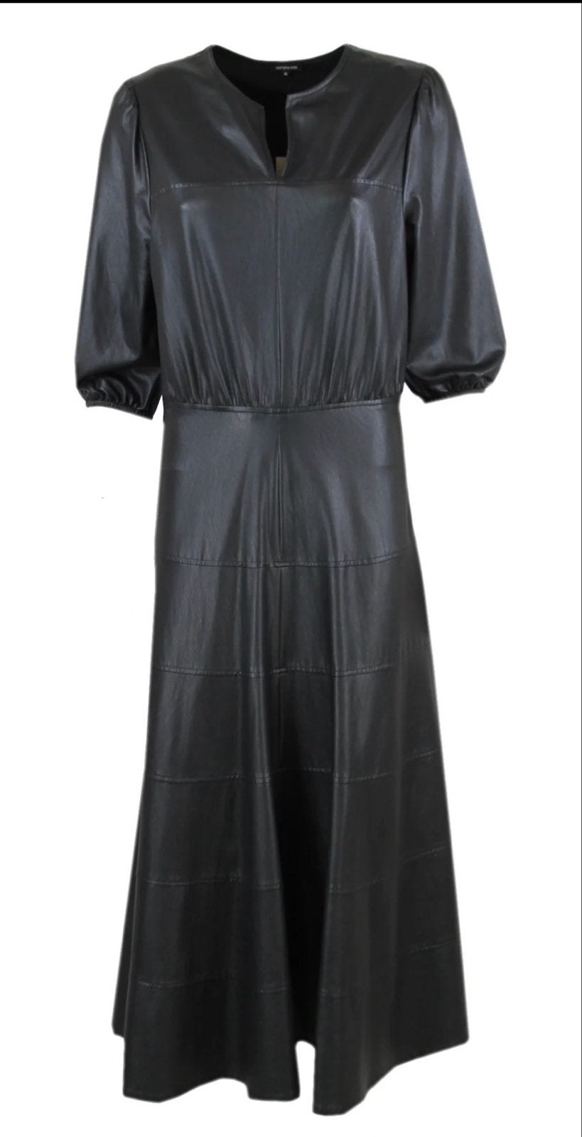 Caroline Biss vegan leather midi jurk zwart, Zwart, Maat 42/44 (L), Nieuw, Ophalen of Verzenden