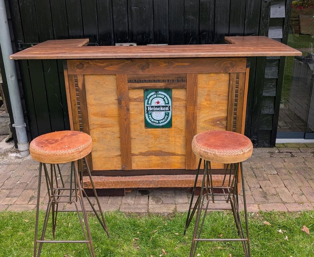 Houten bar - Heineken logo, Ophalen of Verzenden, Gebruikt