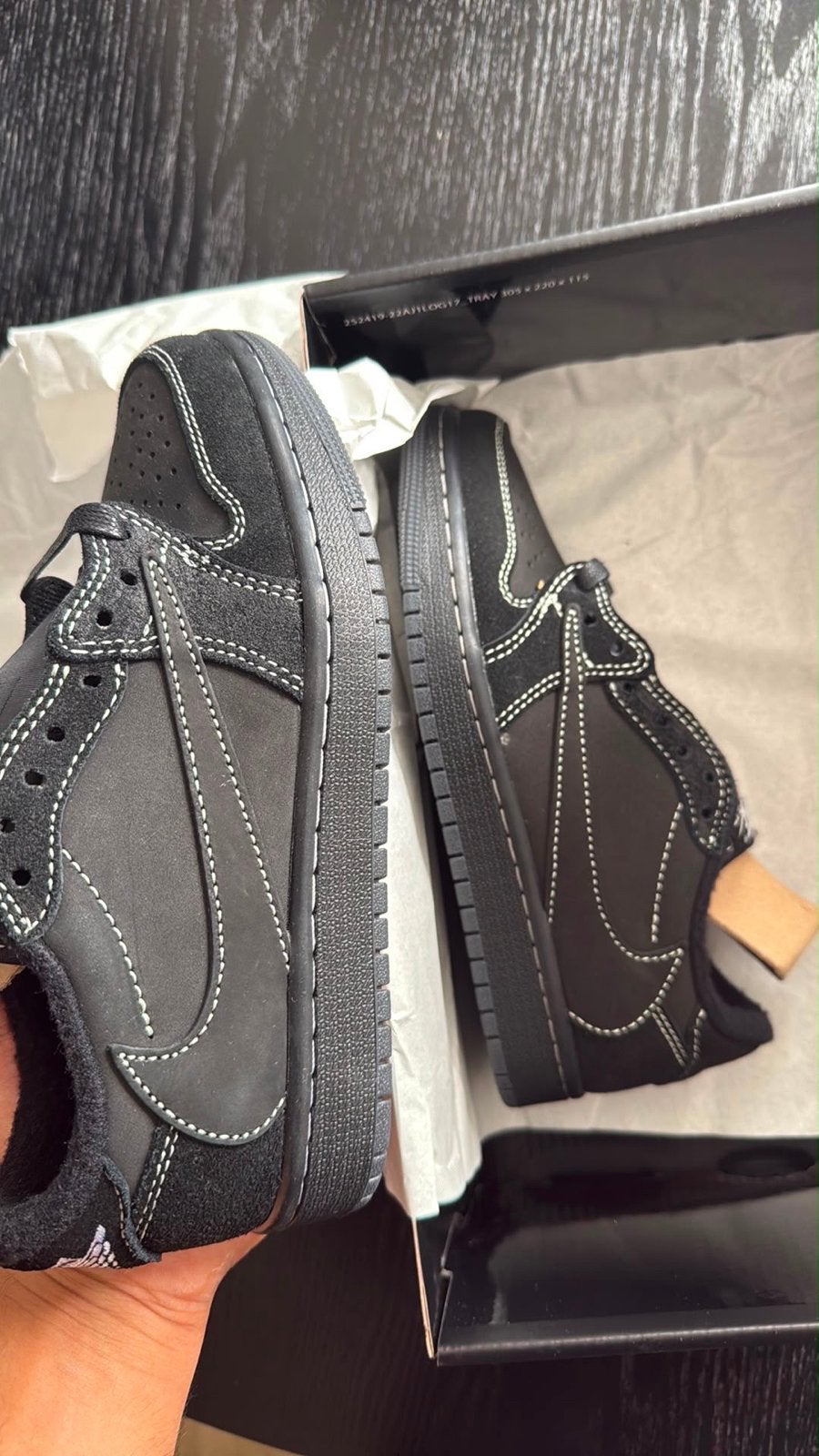 Nike Air Jordan 1 Low Travis Scott Black Phantom, Ophalen of Verzenden, Nieuw, Zwart, Sneakers of Gympen