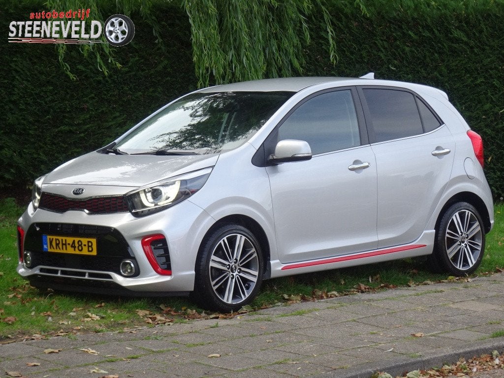 Kia Picanto 1.0 CVVT GT-Line met Leder en Stoel en Stuur ver, Keurmerk '100% Onderhouden', Dealer onderhouden, Gebruikt, Euro 6