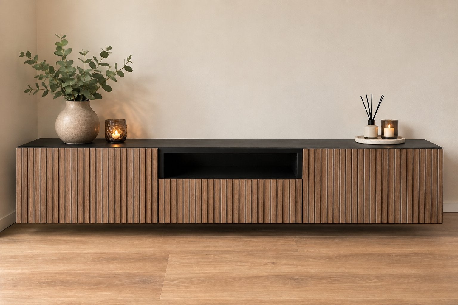 Ikea Besta tv kast dressoir 180 cm zwart + bruin, Ophalen, 150 tot 200 cm, Zo goed als nieuw, Minder dan 100 cm