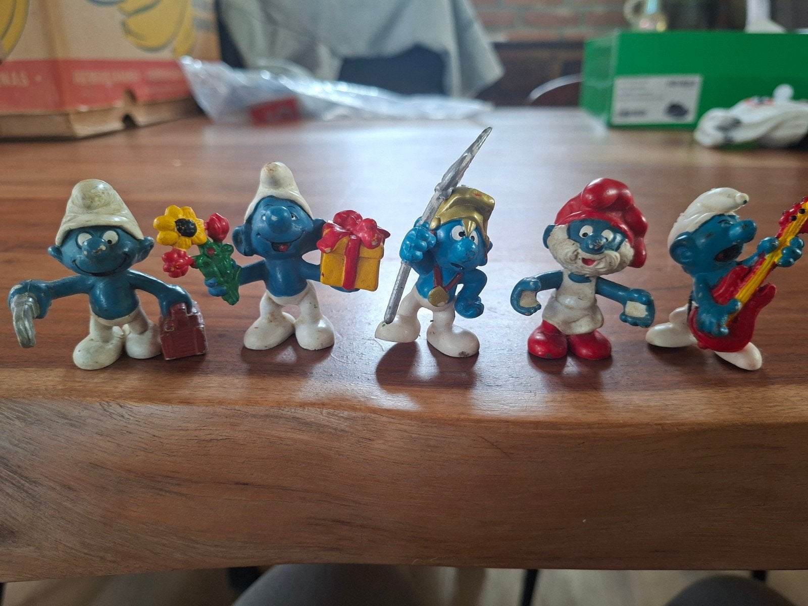 5 vintage smurf poppetjes schleich peyo, Verzamelen, Smurfen, Ophalen of Verzenden, Gebruikt, Poppetje, Figuurtje of Knuffel