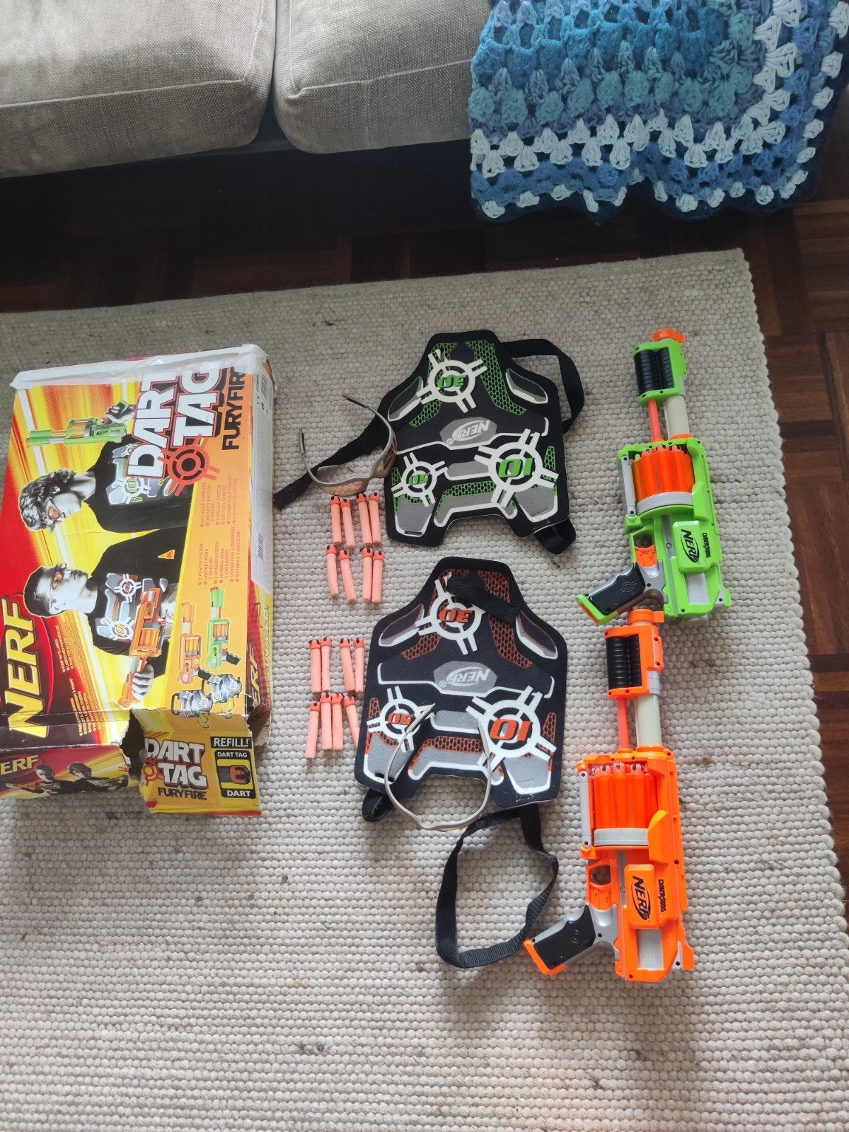 Nerf Dart Tag Furyfire Set met Vesten en Brillen, Ophalen, Gebruikt