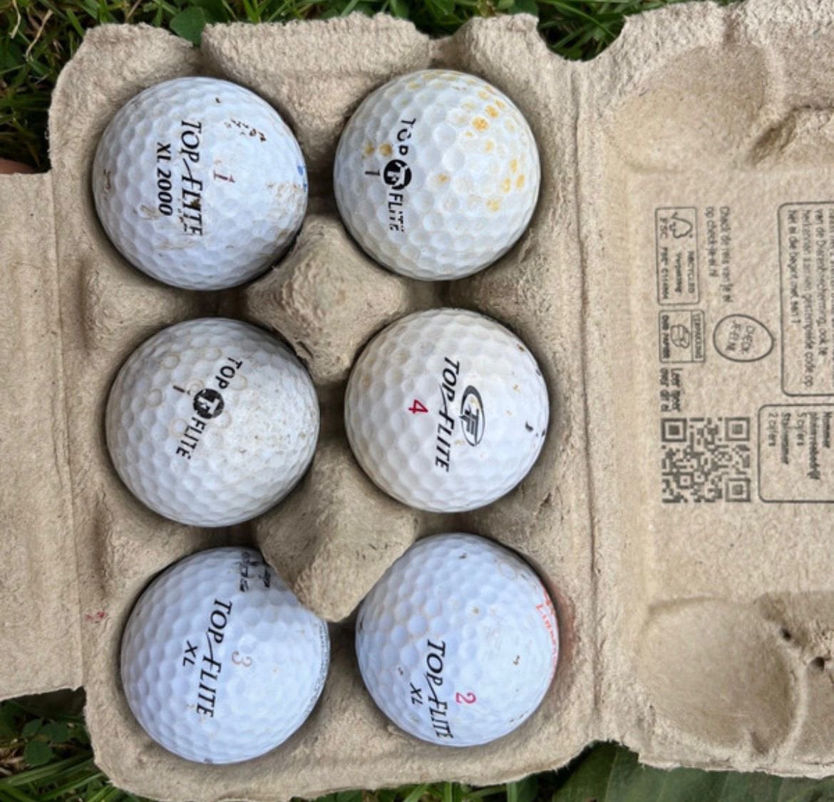 6x topflite golfballen, Sport en Fitness, Ophalen of Verzenden, Zo goed als nieuw, Bal(len)