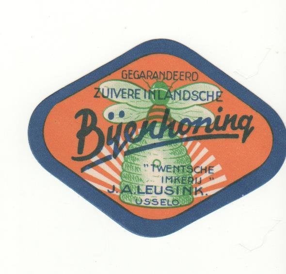 HONINGETIKET Bijenhoning Twentsche Imkerij JA Leusink Usselo, Verzamelen, Ophalen of Verzenden, Overige typen