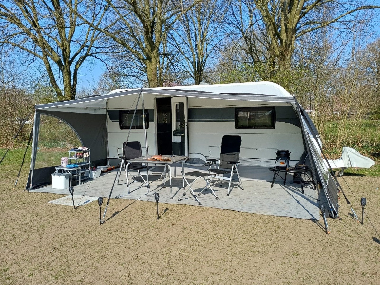 ESVO Panorama luifel 240, maat 13 grijs, Caravans en Kamperen, Ophalen, Gebruikt