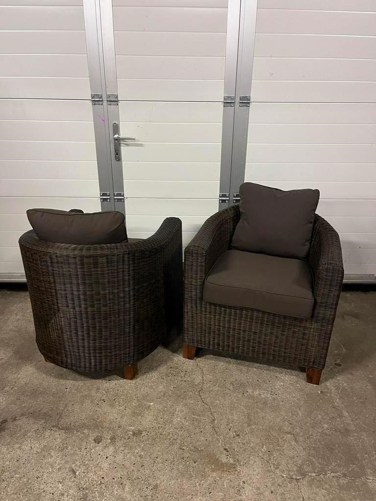 8 stuks nieuwe Luxe outdoor buiten Fauteuils wicker, Ophalen, Zo goed als nieuw