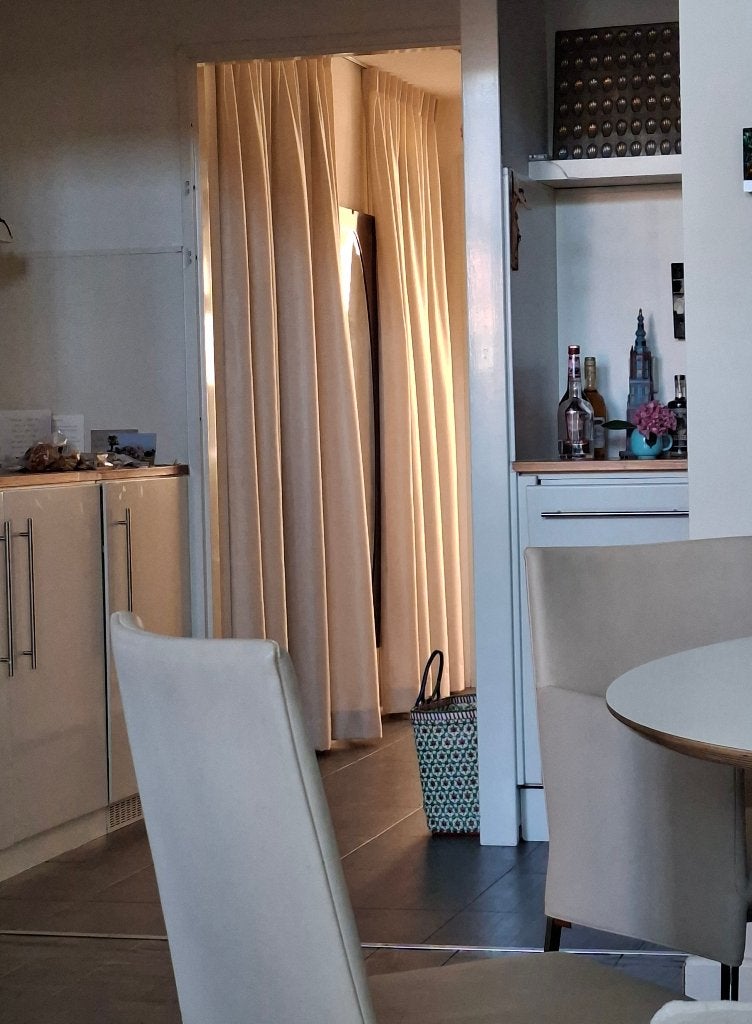 gordijnen, Huis en Inrichting, Stoffering | Gordijnen en Lamellen, Zo goed als nieuw, Overgordijn, Crème, Polyester, Overige merken