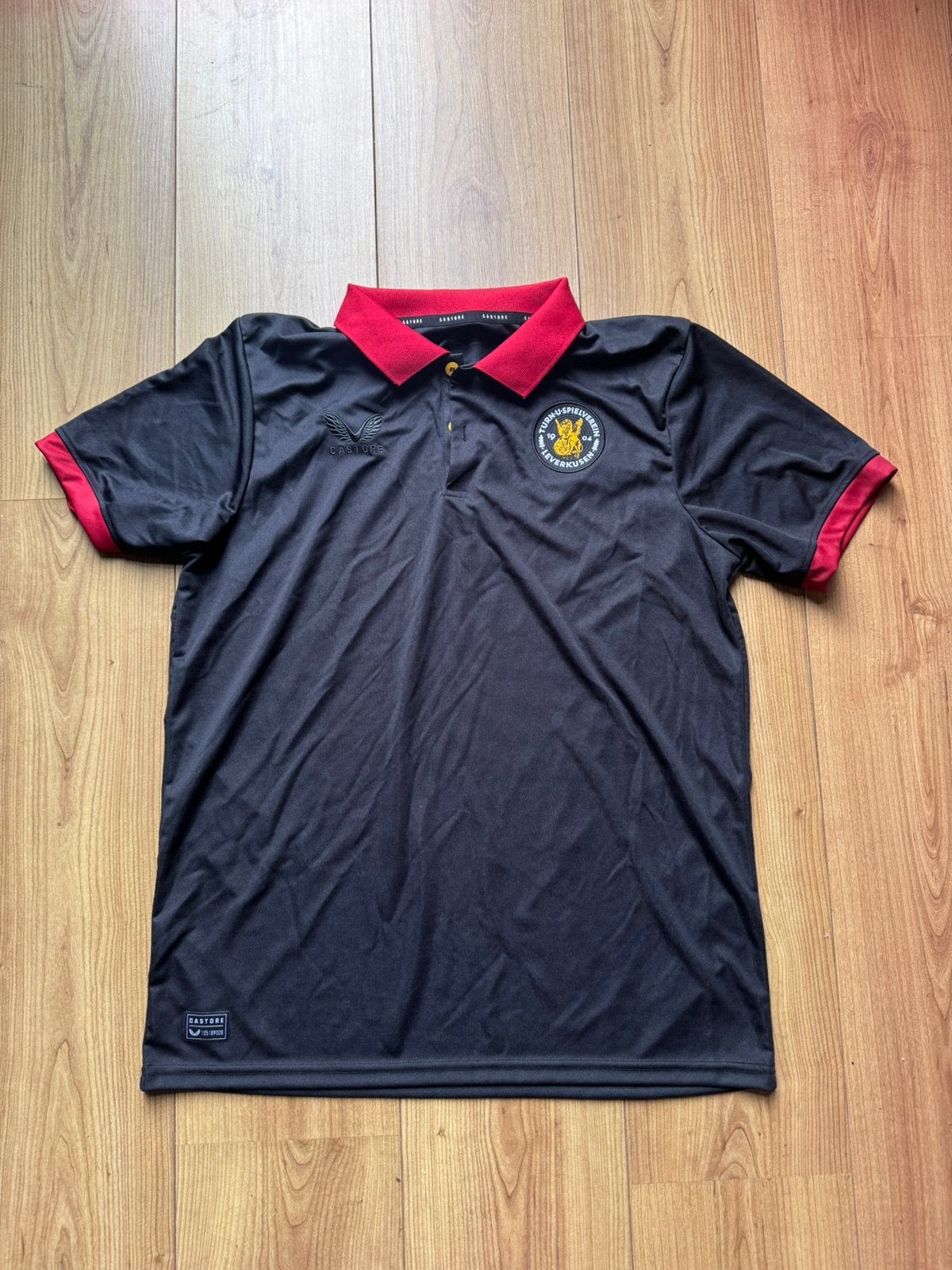Origineel voetbalshirt Bayer Leverkusen, Maat 52/54 (L), Zwart, Ophalen of Verzenden, Zo goed als nieuw