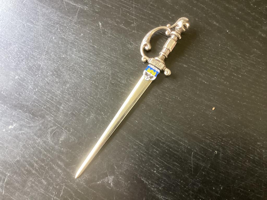 Vintage briefopener Valkenburg - Zwaard model, Ophalen of Verzenden