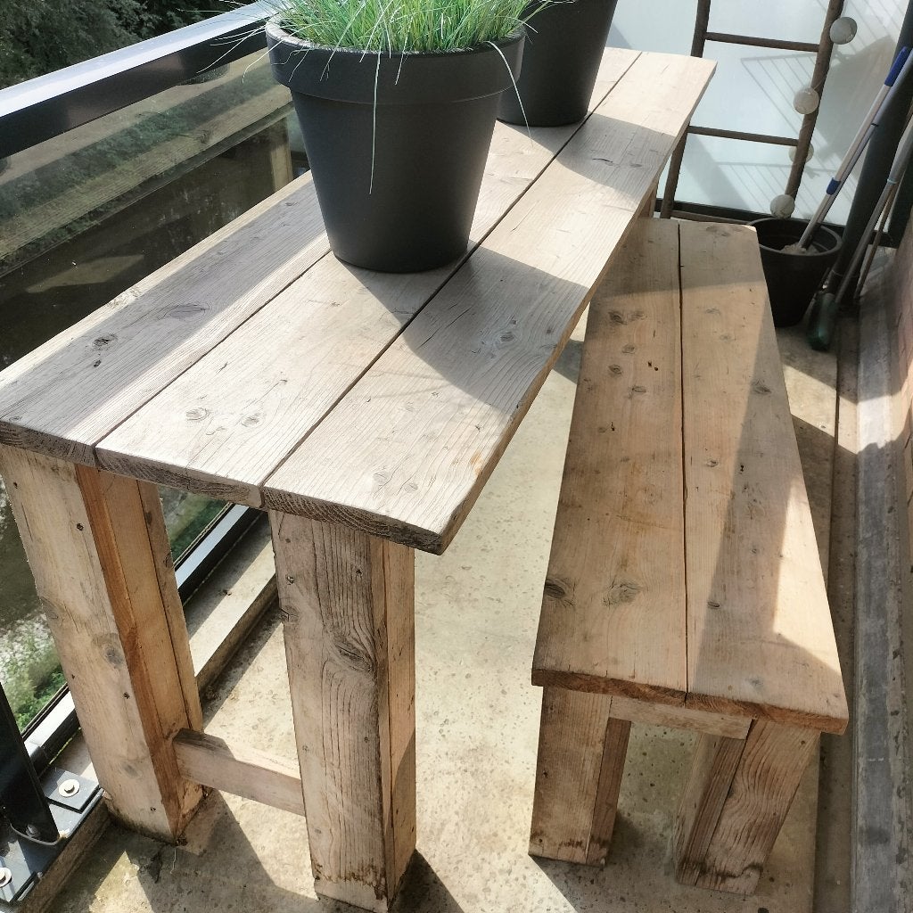 steigerhouten tuinbank, Ophalen, Gebruikt, Hout
