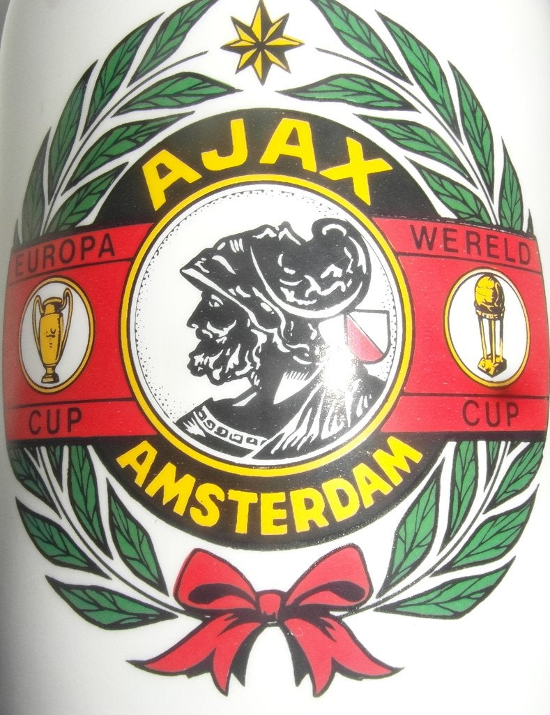 gezocht 2 oude zwarte ajax mokken lauwerkrans logo, Ophalen of Verzenden, Zo goed als nieuw, Ajax, Overige typen