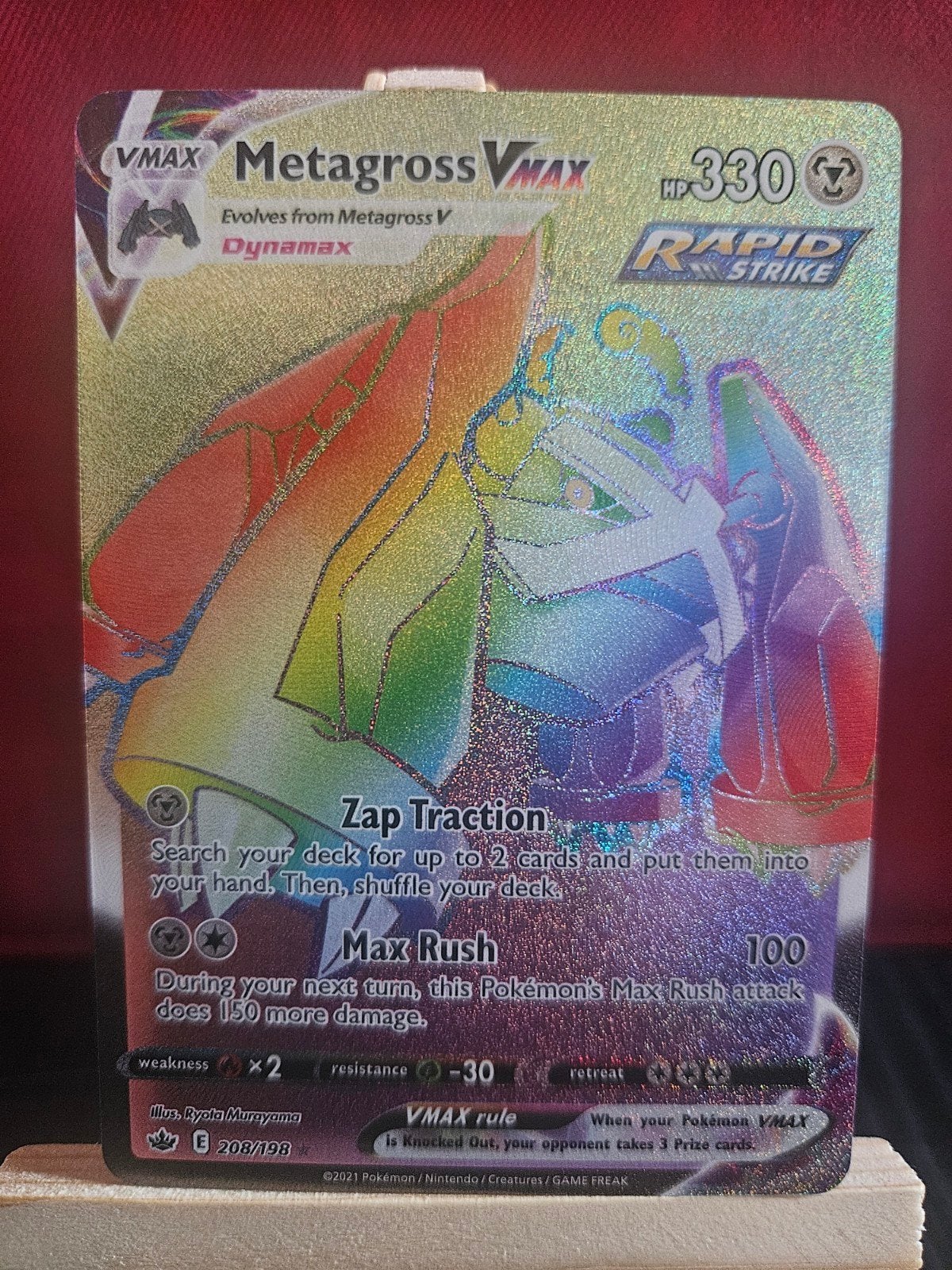Metagross VMAX #208, Ophalen of Verzenden, Zo goed als nieuw, Losse kaart, Foil