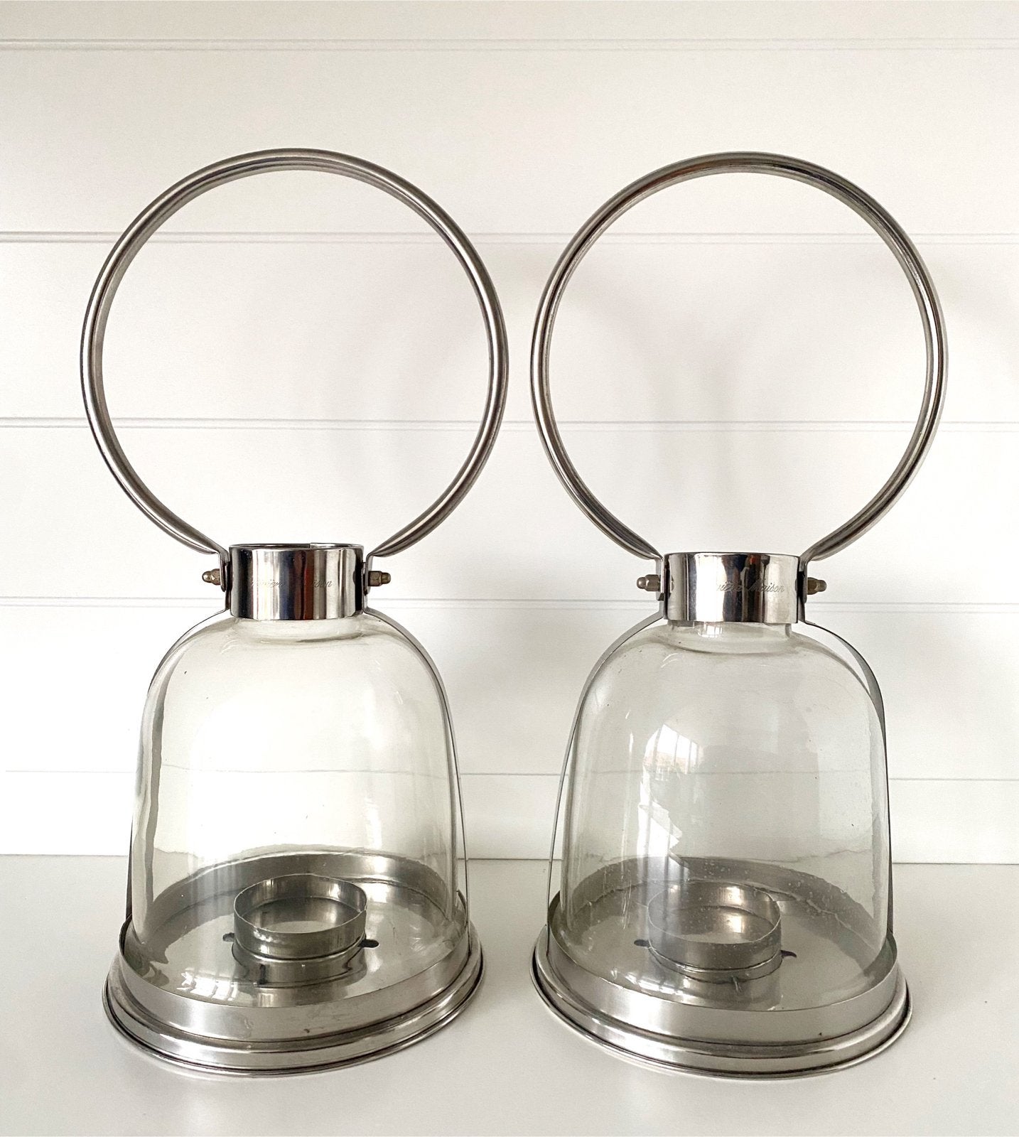 Set van 2 Rivièra Maison Barcelona Hurricane windlichten, Windlicht, Rivièra Maison, Ophalen of Verzenden, Zilver
