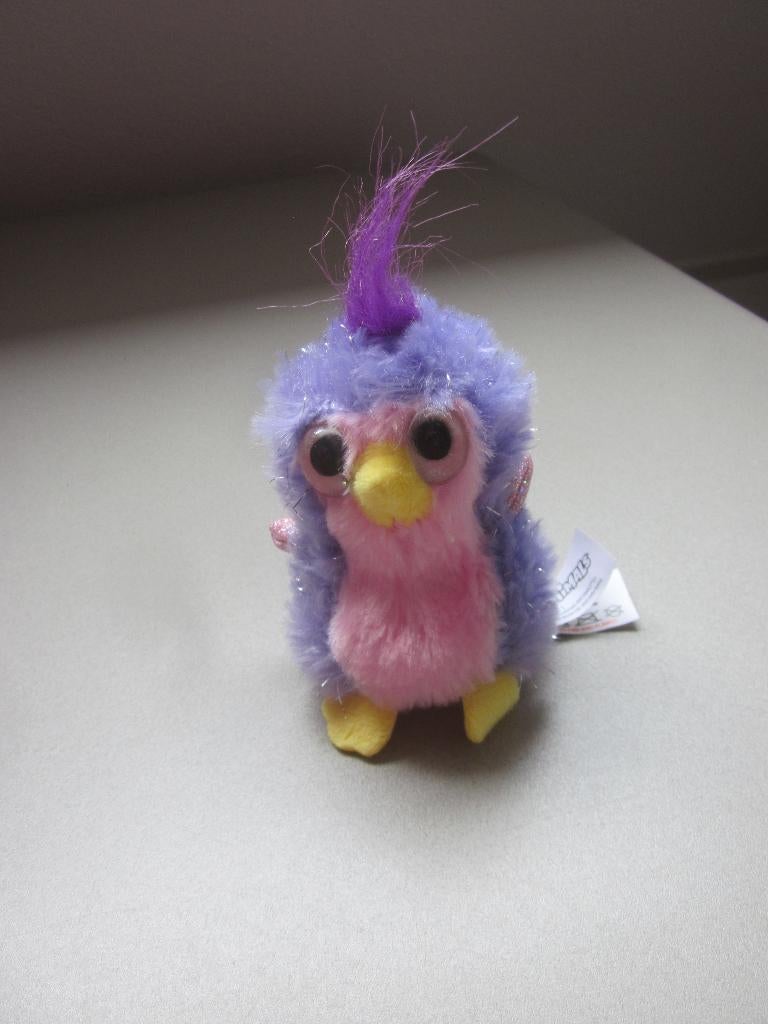 Hatchimals, 2020 Rocks Toys pluche paarse vogel sleutelhange, Paars, Overige merken, Overige karakters, Ophalen of Verzenden