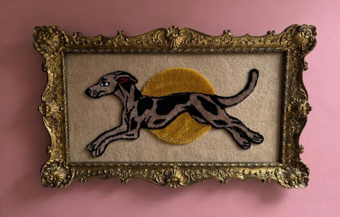 Schilderij getuft galgo hond, Ophalen of Verzenden